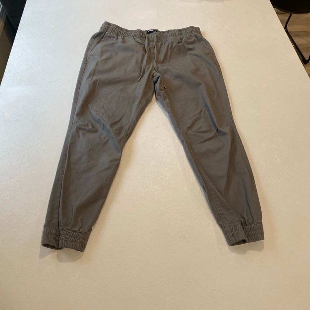 Express Gray Jogger Pants Size Large Elastic Waist Casual Lounge Athleisure